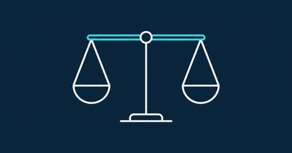 Line-Icon: Waage als Symbol für die Abwägung, ob sich ein Headhunter lohnt