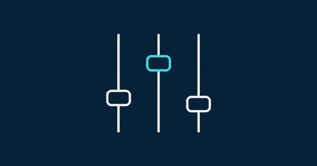 Line-Icon: Schieberegler als Symbol für gestaltbare Faktoren einer Position