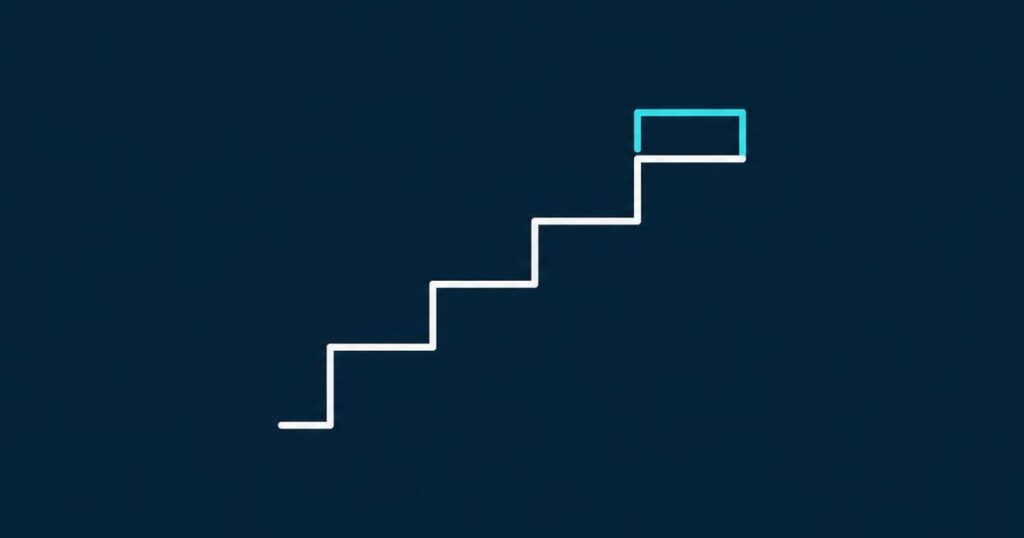 Line-Icon: Treppe als Symbol für den Karriereweg zum Chefarzt